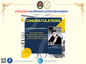 Congratulations to Mr. Atthaphon
Chomphatthana (Ball).