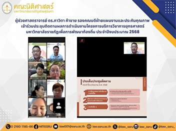 Assistant Professor Dr. Pawita Khakhai,
Deputy Dean for Planning and Quality
Assurance, attended the meeting to
follow up on the implementation of the
Rajabhat University Strategic Academic
Service Project for Local Development
for the fiscal year 2025.
