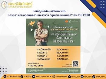 ขอเชิญนักศึกษาส่งผลงานในโครงการประกวดบทความชิงรางวัล
“ทุนปาล พนมยงค์” ประจำปี 2568