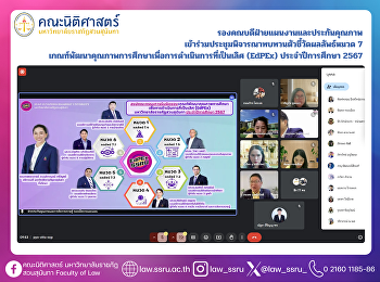 รองคณบดีฝ่ายแผนงานและประกันคุณภาพ
เข้าร่วมประชุมพิจารณาทบทวนตัวชี้วัดผลลัพธ์หมวด
7
เกณฑ์พัฒนาคุณภาพการศึกษาเพื่อการดำเนินการที่เป็นเลิศ
(EdPEx) ประจำปีการศึกษา 2567