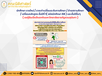 Announcement from the Student Loan Fund
(SLF) Office Suan Sunandha Rajabhat
University, Bangkok