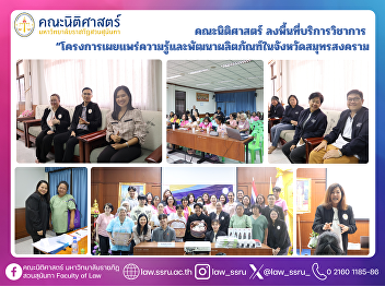 Faculty of Law Conducts Academic Service
Outreach “Knowledge Dissemination and
Product Development Project in Samut
Songkhram Province”