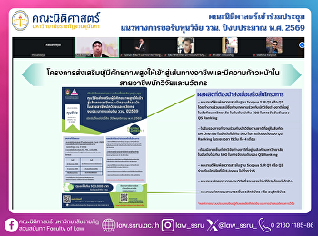 คณะนิติศาสตร์เข้าร่วมประชุม
แนวทางการขอรับทุนวิจัย ววน. ปีงบประมาณ
พ.ศ. 2569