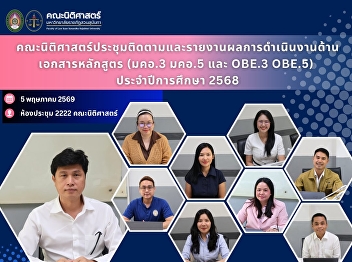 Progress Review Meeting: Curriculum
Documentation (TQF & OBE) for Academic
Year 2025 – Faculty of Law.