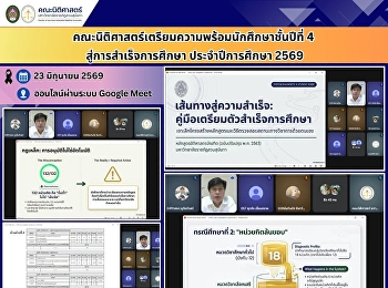คณะนิติศาสตร์เตรียมความพร้อมนักศึกษาชั้นปีที่
4 สู่การสำเร็จการศึกษา ประจำปีการศึกษา
2569